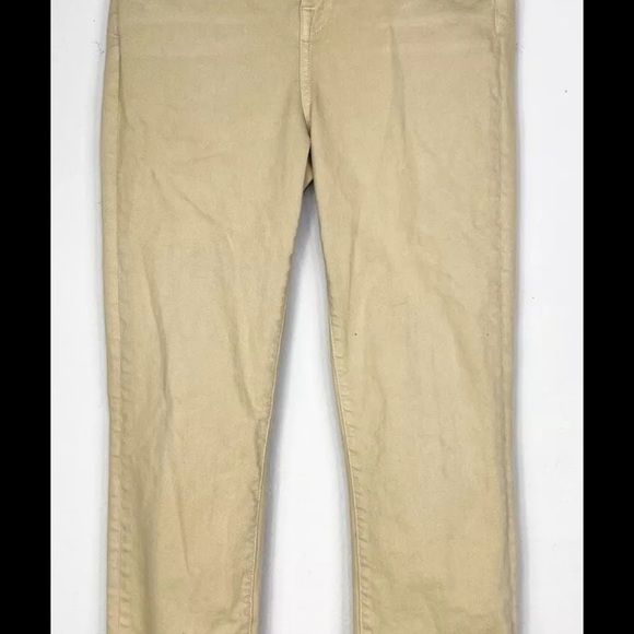JONATHAN SIMKHAI STANDARD River High Rise Straight Leg Distressed Jeans Tan 29 - Picture 3 of 9